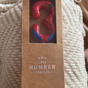 Red and Blue Number 3 Cake Candle
